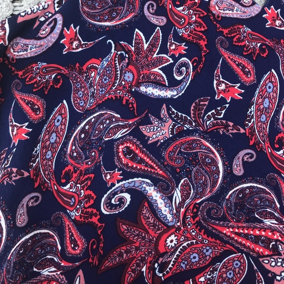 Francesca’s Orange/Navy Paisley Dress - Picture 4 of 4